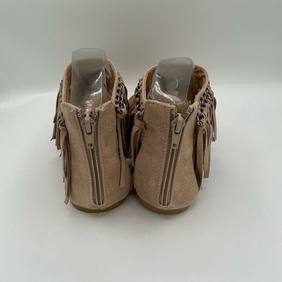 Lily Flip Flop Sandals with Suede Fringes and a Metal Chain Size 7 1/2 NEW - Picture 3 of 6
